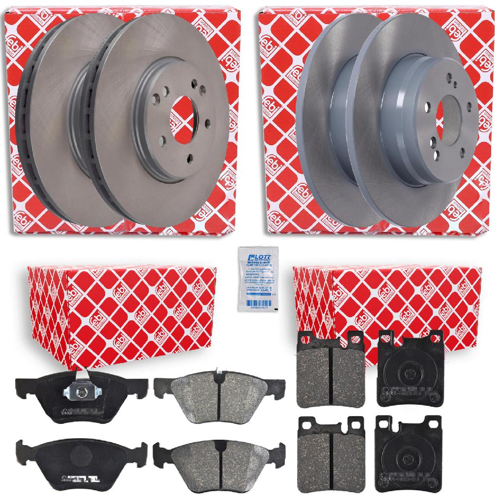 FEBI BILSTEIN Bremsbelagsatz, Scheibenbremse 16028 + Bremsscheibe 04630 + Bremsbelagsatz, Scheibenbremse 16158 + Bremsscheibe 04628