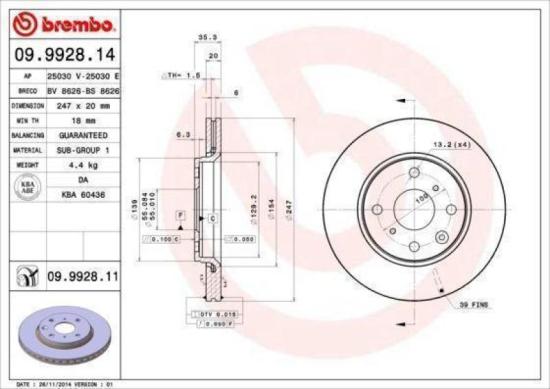BREMBO BREMSENSET Bild BREMBO BREMSENSET