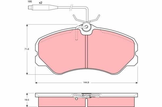 TRW Bremsbelagsatz, Scheibenbremse GDB447 + Bremsscheibe DF1119 Bild TRW Bremsbelagsatz, Scheibenbremse GDB447 + Bremsscheibe DF1119