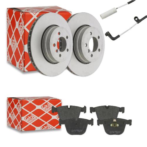 FEBI BILSTEIN Bremsscheibe 31723 + Warnkontakt, Bremsbelagverschleiß 23123 + Bremsbelagsatz, Scheibenbremse 16467 Bild FEBI BILSTEIN Bremsscheibe 31723 + Warnkontakt, Bremsbelagverschleiß 23123 + Bremsbelagsatz, Scheibenbremse 16467