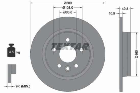TEXTAR Bremsscheibe 92255603 + Bremsbelagsatz, Scheibenbremse 2413701 Bild TEXTAR Bremsscheibe 92255603 + Bremsbelagsatz, Scheibenbremse 2413701