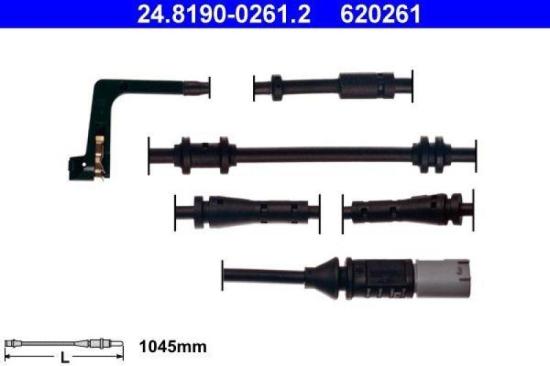 ATE Bremsbelagsatz, Scheibenbremse 13.0460-7274.2 + Warnkontakt, Bremsbelagverschleiß 24.8190-0261.2 + Bremsscheibe 24.0124-0241.1 Bild ATE Bremsbelagsatz, Scheibenbremse 13.0460-7274.2 + Warnkontakt, Bremsbelagverschleiß 24.8190-0261.2 + Bremsscheibe 24.0124-0241.1