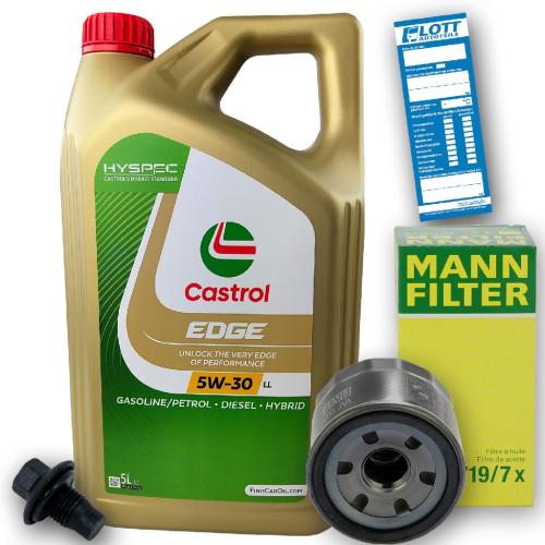 Ölwechsel Set 5L 5W30 Öl Motoröl CASTROL + MANN Ölfilter Bild Ölwechsel Set 5L 5W30 Öl Motoröl CASTROL + MANN Ölfilter