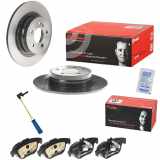BREMBO Bremsscheibe 08.A612.41 + Bremsbelagsatz, Scheibenbremse P 50 068 + Warnkontakt, Bremsbelagverschleiß A 00 377