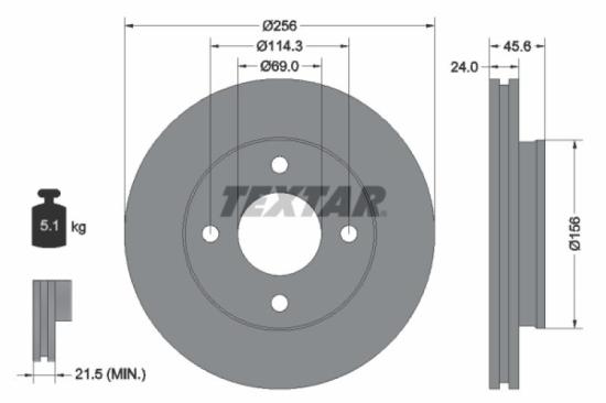 TEXTAR Bremsbelagsatz, Scheibenbremse 2192003 + Bremsscheibe 92134803 Bild TEXTAR Bremsbelagsatz, Scheibenbremse 2192003 + Bremsscheibe 92134803