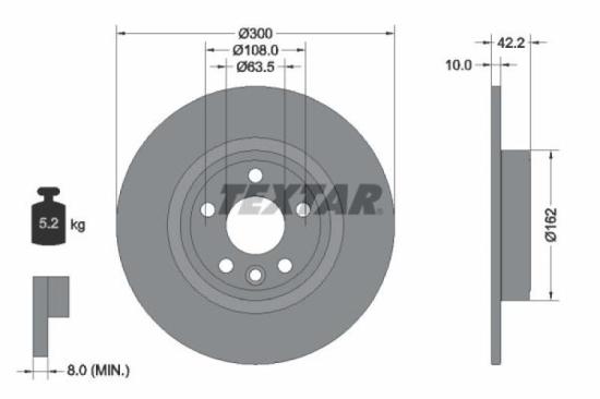 TEXTAR Bremsscheibe 92293803 + Warnkontakt, Bremsbelagverschleiß 98059900 + Bremsbelagsatz, Scheibenbremse 2214101 Bild TEXTAR Bremsscheibe 92293803 + Warnkontakt, Bremsbelagverschleiß 98059900 + Bremsbelagsatz, Scheibenbremse 2214101