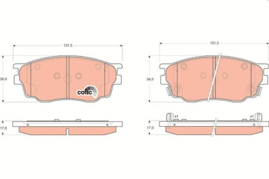 TRW Bremsbelagsatz, Scheibenbremse GDB3309 + Bremsscheibe DF4328 Bild TRW Bremsbelagsatz, Scheibenbremse GDB3309 + Bremsscheibe DF4328