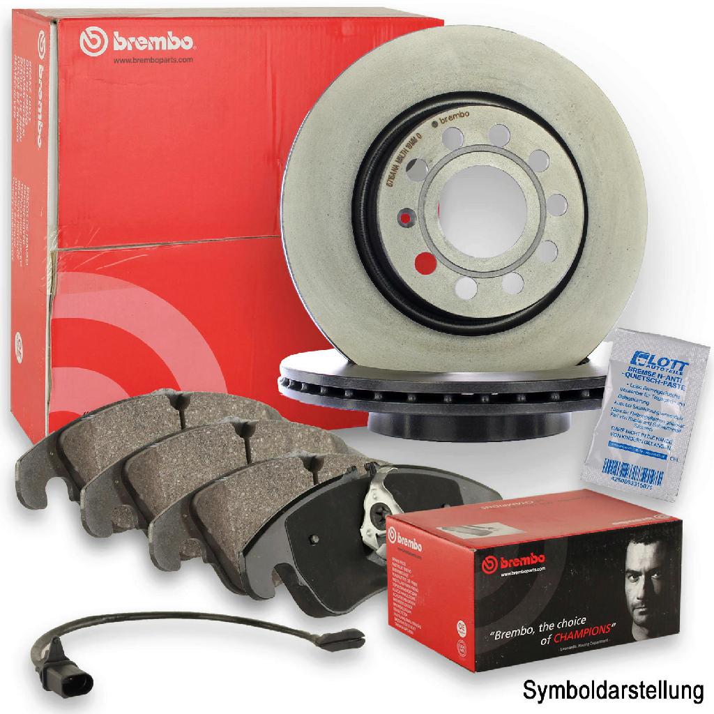 ATE Warnkontakt, Bremsbelagverschleiß 24.8190-0007.2 BREMBO Bremsscheibe 09.C401.13 + Bremsbelagsatz, Scheibenbremse P 06 087