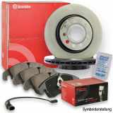 ATE Warnkontakt, Bremsbelagverschleiß 24.8190-0007.2 BREMBO Bremsscheibe 09.C401.13 + Bremsbelagsatz, Scheibenbremse P 06 087