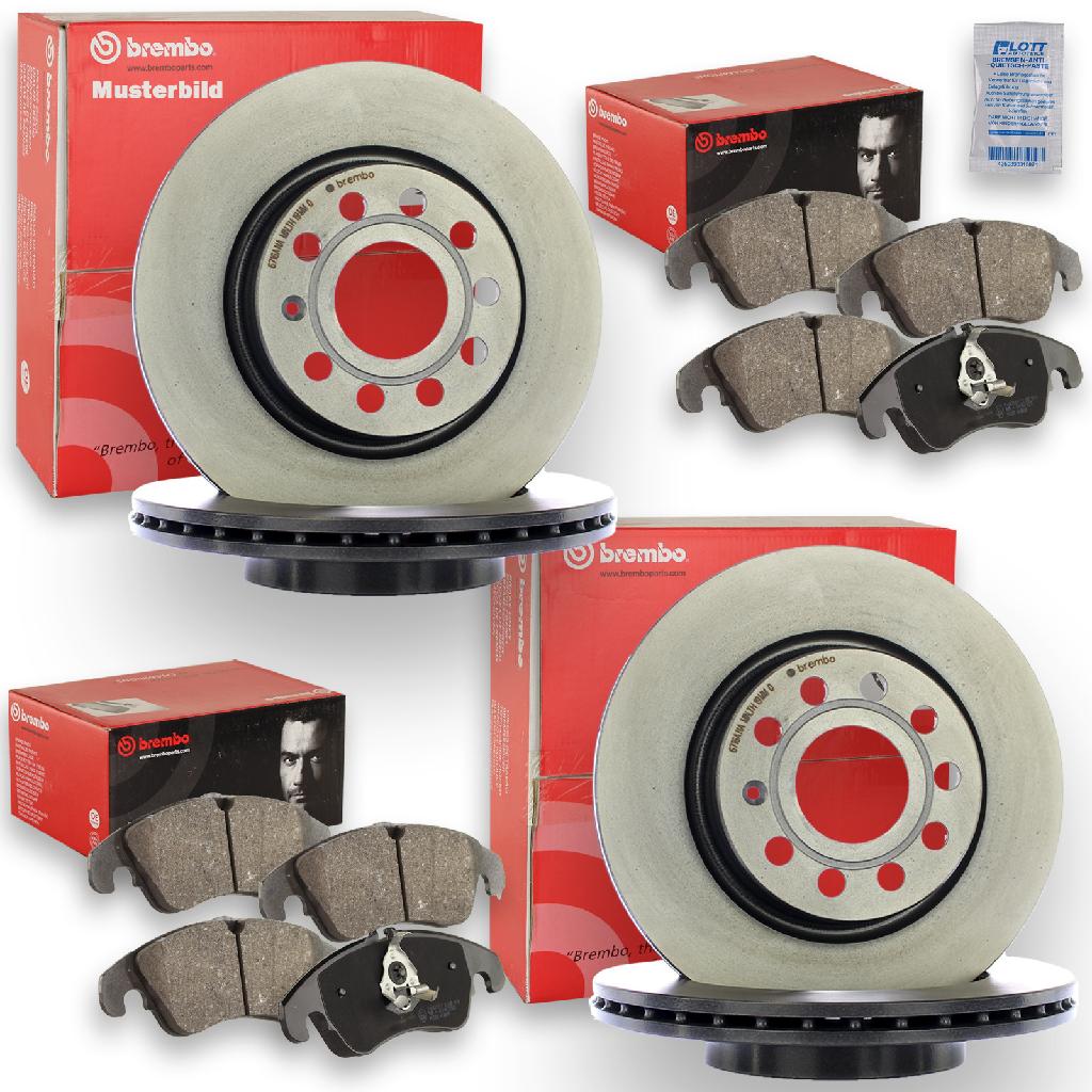 BREMBO Bremsscheibe 09.A200.11 + Bremsscheibe 09.C306.11 + Bremsbelagsatz, Scheibenbremse P 85 124 + Bremsbelagsatz, Scheibenbremse P 85 144