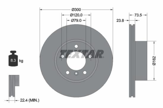 TEXTAR Bremsscheibe 92137705 + Warnkontakt, Bremsbelagverschleiß 98031200 + Bremsbelagsatz, Scheibenbremse 2409601 Bild TEXTAR Bremsscheibe 92137705 + Warnkontakt, Bremsbelagverschleiß 98031200 + Bremsbelagsatz, Scheibenbremse 2409601