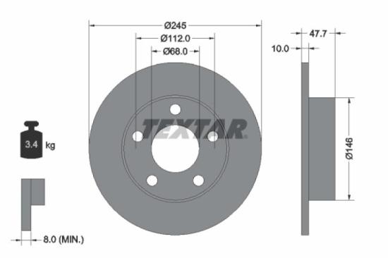 TEXTAR Bremsscheibe 92083505 + Bremsscheibe 92088503 + Bremsbelagsatz, Scheibenbremse 2194504 + Bremsbelagsatz, Scheibenbremse 2114401 Bild TEXTAR Bremsscheibe 92083505 + Bremsscheibe 92088503 + Bremsbelagsatz, Scheibenbremse 2194504 + Bremsbelagsatz, Scheibenbremse 2114401