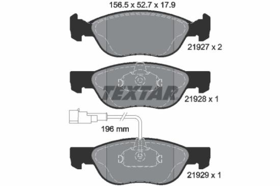 TEXTAR Bremsbelagsatz, Scheibenbremse 2192701 + Bremsscheibe 92068503 Bild TEXTAR Bremsbelagsatz, Scheibenbremse 2192701 + Bremsscheibe 92068503