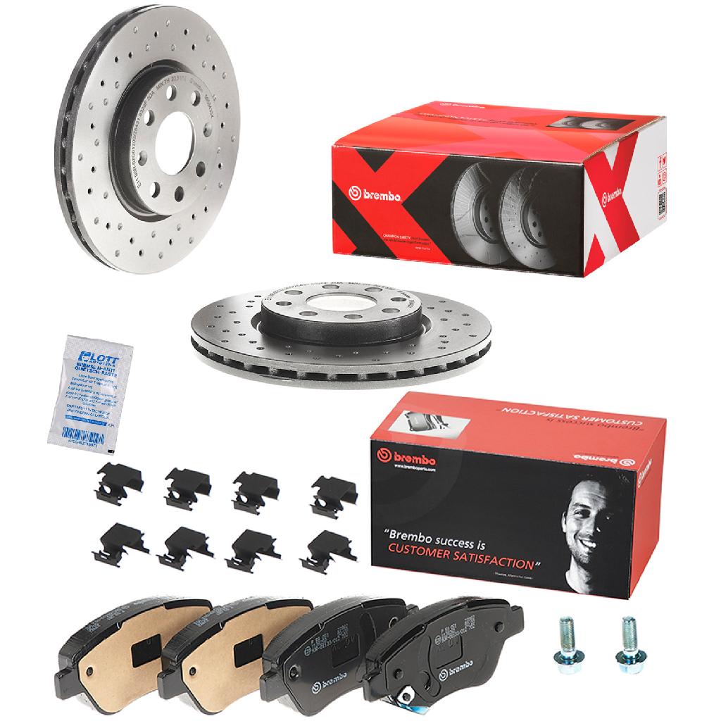 BREMBO Bremsscheibe 09.5843.3X + Bremsbelagsatz, Scheibenbremse P 59 051