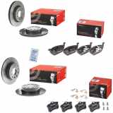 BREMBO Bremsscheibe 09.9167.11 + Bremsscheibe 08.9502.11 + Bremsbelagsatz, Scheibenbremse P 85 041 + Bremsbelagsatz, Scheibenbremse P 85 020