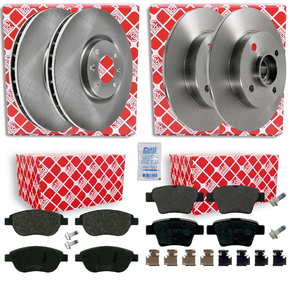 FEBI BILSTEIN Bremsbelagsatz, Scheibenbremse 16813 + Bremsscheibe 108680 + Bremsscheibe 32782 + Bremsbelagsatz, Scheibenbremse 16422