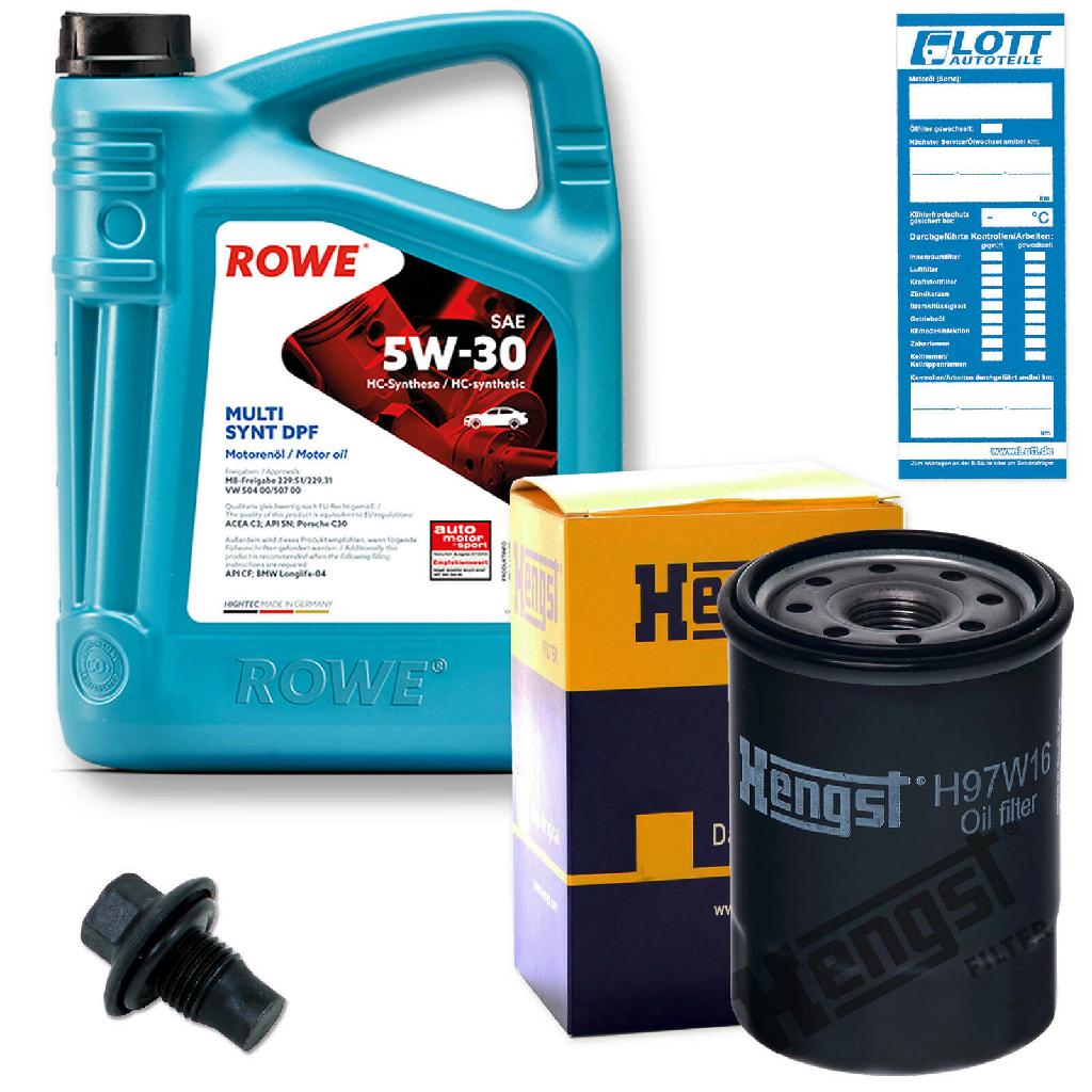 MAPCO Verschlussschraube, Ölwanne 95947 ROWE Motoröl 20125-0050-99 HENGST FILTER Ölfilter H97W16