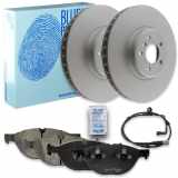 FEBI BILSTEIN Warnkontakt, Bremsbelagverschleiß 30612 BLUE PRINT Bremsbelagsatz, Scheibenbremse ADB114235 + Bremsscheibe ADB114301