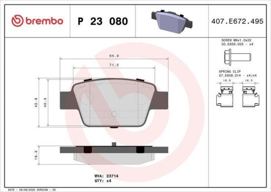 BREMBO Bremsbelagsatz, Scheibenbremse P 23 080 + Bremsscheibe 08.3126.11 Bild BREMBO Bremsbelagsatz, Scheibenbremse P 23 080 + Bremsscheibe 08.3126.11