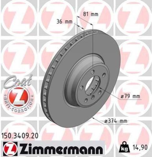 ZIMMERMANN Bremsbelagsatz, Scheibenbremse 23791.205.1 + Bremsscheibe 150.3409.20 BREMBO Warnkontakt, Bremsbelagverschleiß A 00 236 Bild ZIMMERMANN Bremsbelagsatz, Scheibenbremse 23791.205.1 + Bremsscheibe 150.3409.20 BREMBO Warnkontakt, Bremsbelagverschleiß A 00 236