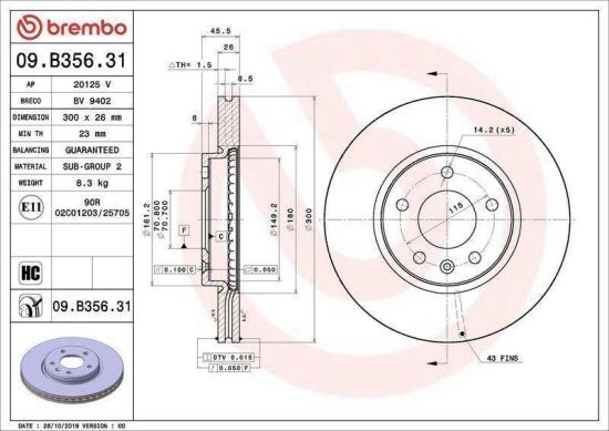 BREMBO Bremsscheibe 08.D757.21 + Bremsbelagsatz, Scheibenbremse P 59 095 + Bremsbelagsatz, Scheibenbremse P 59 096 + Bremsscheibe 09.B356.31 Bild BREMBO Bremsscheibe 08.D757.21 + Bremsbelagsatz, Scheibenbremse P 59 095 + Bremsbelagsatz, Scheibenbremse P 59 096 + Bremsscheibe 09.B356.31