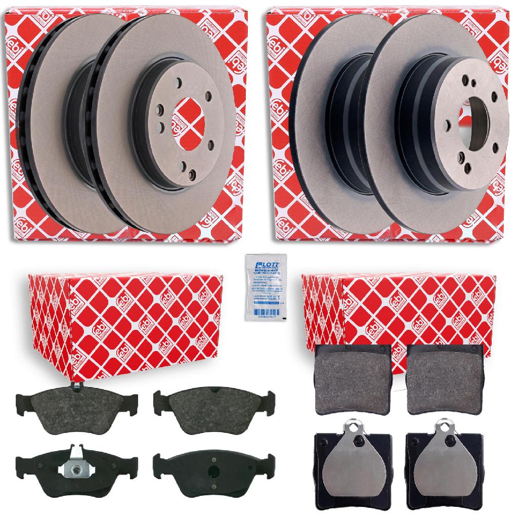 FEBI BILSTEIN Bremsscheibe 04629 + Bremsscheibe 18886 + Bremsbelagsatz, Scheibenbremse 16027 + Bremsbelagsatz, Scheibenbremse 16147