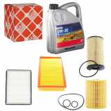 FEBI BILSTEIN Luftfilter 11125 + Ölfilter 22538 + Kraftstofffilter 21600 + Filter, Innenraumluft 17554 + Motoröl 32942
