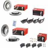 BREMBO Bremsbelagsatz, Scheibenbremse P 85 041 + Bremsbelagsatz, Scheibenbremse P 85 020 + Bremsscheibe 09.7012.11 + Bremsscheibe 08.7165.11