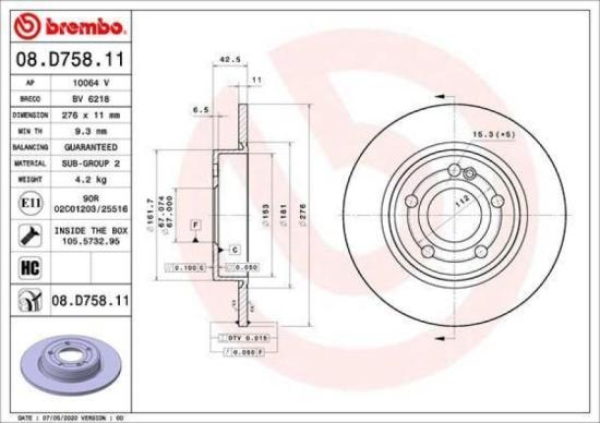 BREMBO Bremsbelagsatz, Scheibenbremse P 50 146 + Bremsscheibe 09.E022.11 + Bremsbelagsatz, Scheibenbremse P 50 151 + Warnkontakt, Bremsbelagverschleiß A 00 353 + Bremsscheibe 08.D758.11 Bild BREMBO Bremsbelagsatz, Scheibenbremse P 50 146 + Bremsscheibe 09.E022.11 + Bremsbelagsatz, Scheibenbremse P 50 151 + Warnkontakt, Bremsbelagverschleiß A 00 353 + Bremsscheibe 08.D758.11
