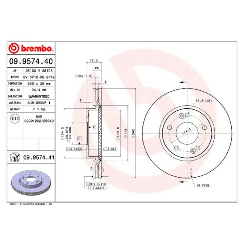 BREMBO Bremsscheibe 09.9574.41 + Bremsbelagsatz, Scheibenbremse P 30 034 Bild BREMBO Bremsscheibe 09.9574.41 + Bremsbelagsatz, Scheibenbremse P 30 034