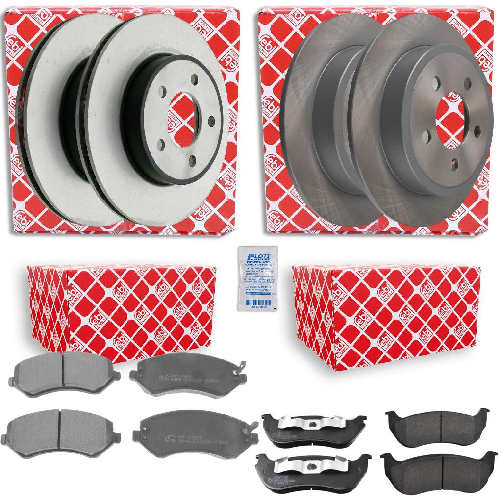 FEBI BILSTEIN Bremsscheibe 28176 + Bremsbelagsatz, Scheibenbremse 116335 + Bremsbelagsatz, Scheibenbremse 116340 + Bremsscheibe 108468