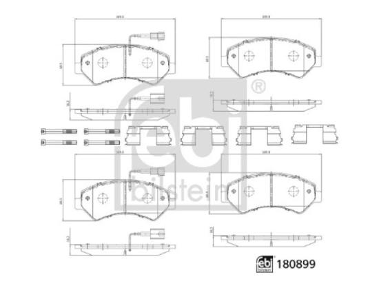 FEBI BILSTEIN Bremsbelagsatz, Scheibenbremse 180899 + Bremsbelagsatz, Scheibenbremse 16956 + Bremsscheibe 43937 + Bremsscheibe 44037 Bild FEBI BILSTEIN Bremsbelagsatz, Scheibenbremse 180899 + Bremsbelagsatz, Scheibenbremse 16956 + Bremsscheibe 43937 + Bremsscheibe 44037