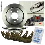 NK Zubehörsatz, Feststellbremsbacken 7933622 + Bremsscheibe 203326 + Bremsbelagsatz, Scheibenbremse 223335 + Bremsbackensatz, Feststellbremse 2733412