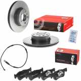 BREMBO Warnkontakt, Bremsbelagverschleiß A 00 473 + Bremsbelagsatz, Scheibenbremse P 06 078 + Bremsscheibe 09.B337.21