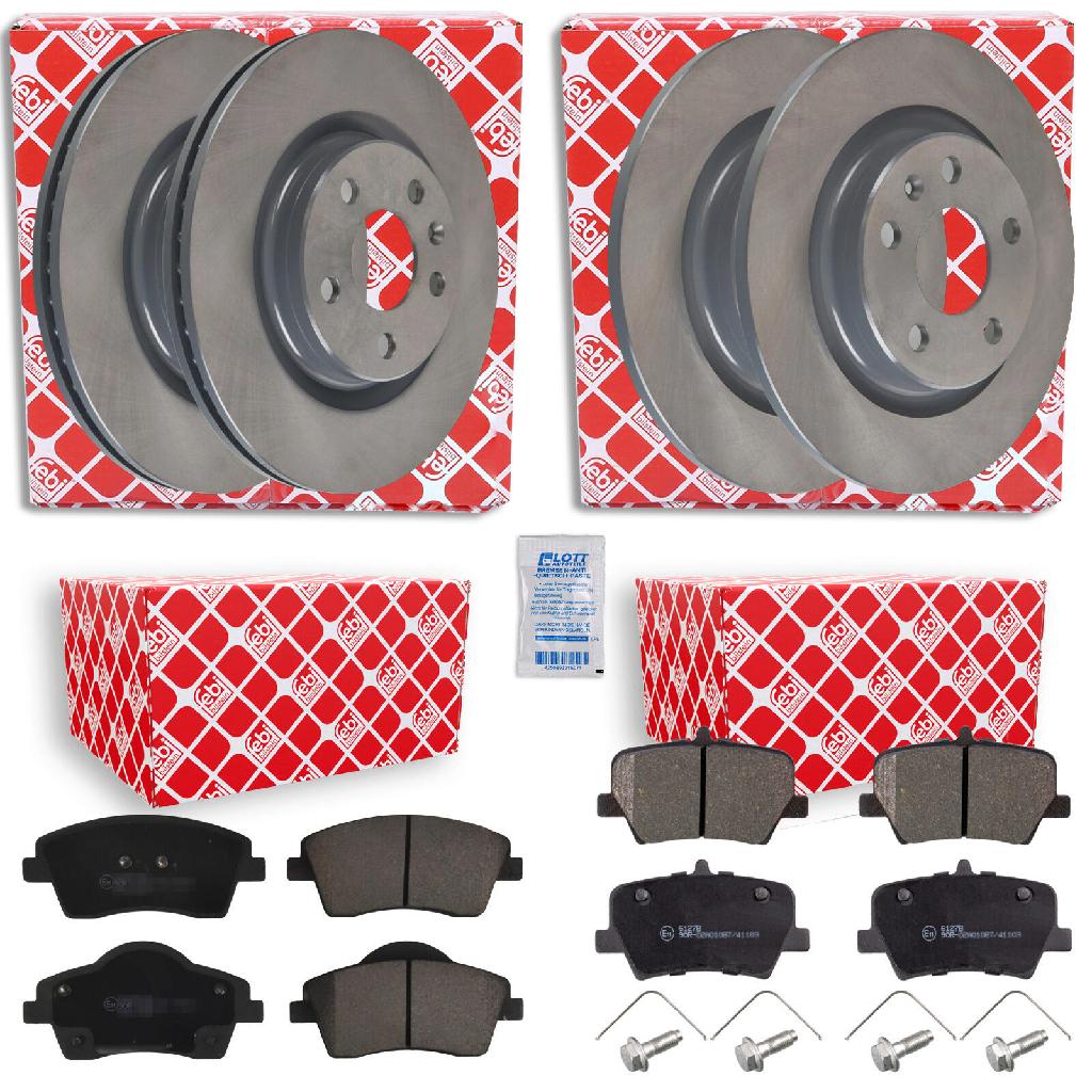 FEBI BILSTEIN Bremsscheibe 107517 + Bremsbelagsatz, Scheibenbremse 180229 + Bremsbelagsatz, Scheibenbremse 16984 + Bremsscheibe 107518