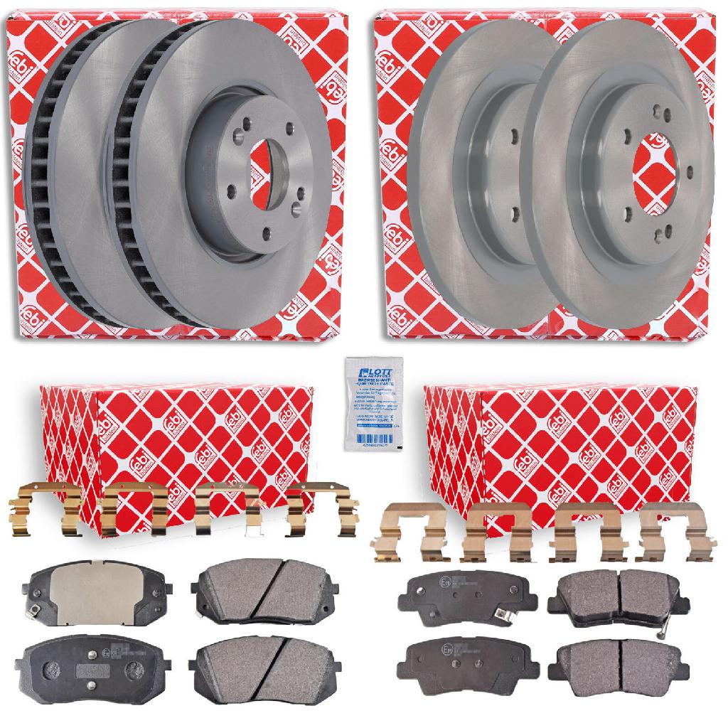FEBI BILSTEIN Bremsbelagsatz, Scheibenbremse 116301 + Bremsbelagsatz, Scheibenbremse 116376 + Bremsscheibe 108506 + Bremsscheibe 31317