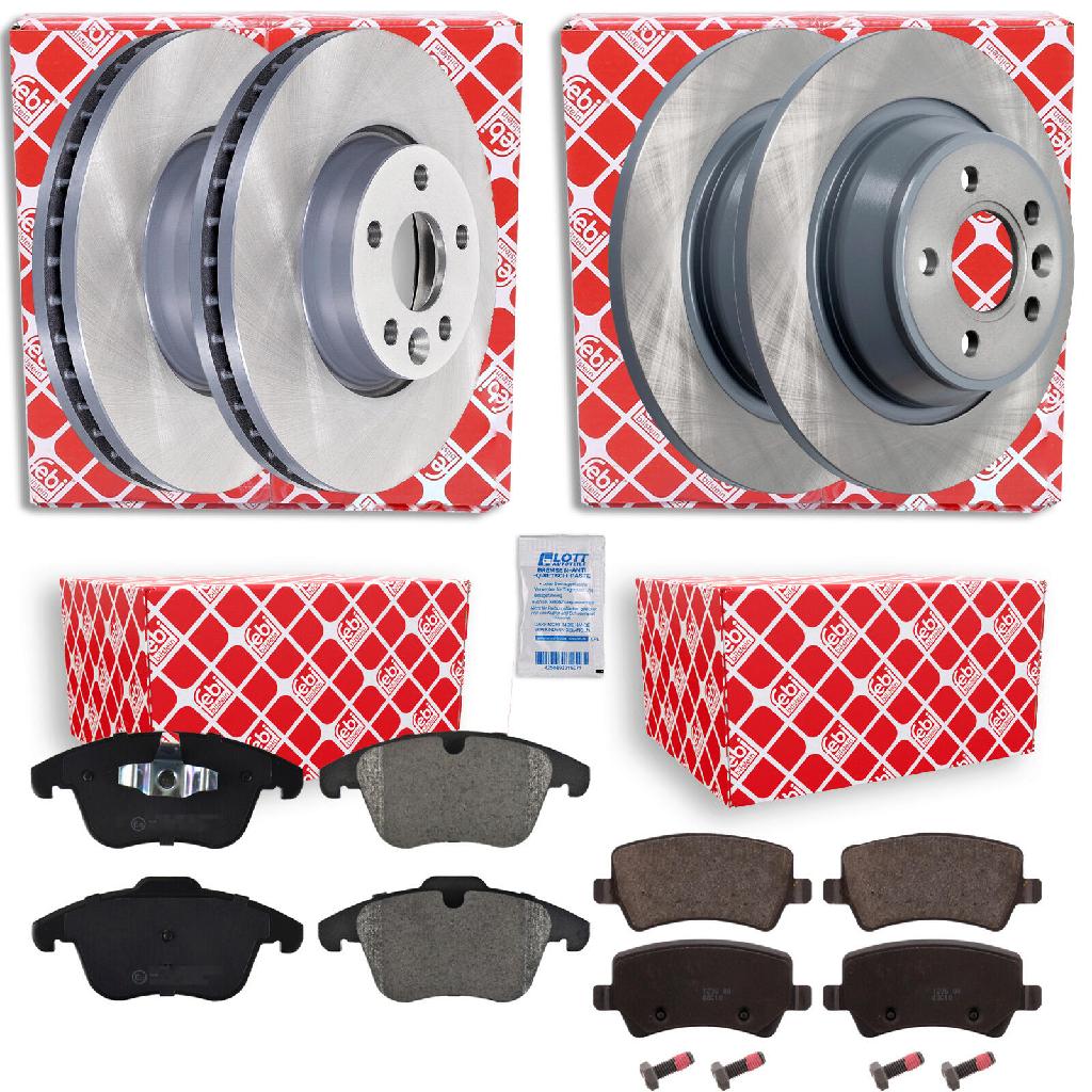 FEBI BILSTEIN Bremsbelagsatz, Scheibenbremse 16625 + Bremsscheibe 28361 + Bremsbelagsatz, Scheibenbremse 16613 + Bremsscheibe 30721