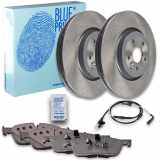 FEBI BILSTEIN Warnkontakt, Bremsbelagverschleiß 170830 BLUE PRINT Bremsscheibe ADJ134368 + Bremsbelagsatz, Scheibenbremse ADJ134250