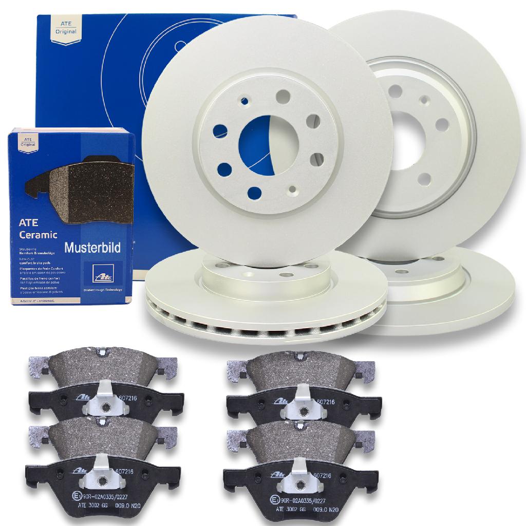 ATE Bremsbelagsatz, Scheibenbremse 13.0470-7339.2 + Bremsbelagsatz, Scheibenbremse 13.0470-3871.2 + Bremsscheibe 24.0128-0269.1 + Bremsscheibe 24.0112-0211.1