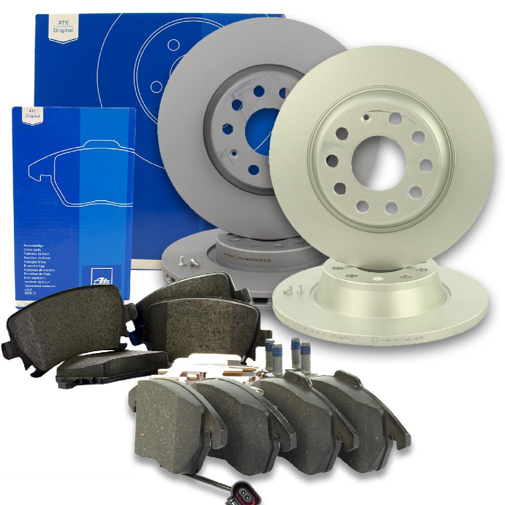 ATE Bremsscheibe 24.0125-0158.1 + Bremsscheibe 24.0112-0169.1 + Bremsbelagsatz, Scheibenbremse 13.0460-7184.2 + Bremsbelagsatz, Scheibenbremse 13.0460-2880.2