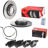 BREMBO Bremsscheibe 09.A259.1X + Warnkontakt, Bremsbelagverschleiß A 00 223 + Bremsbelagsatz, Scheibenbremse P 06 055