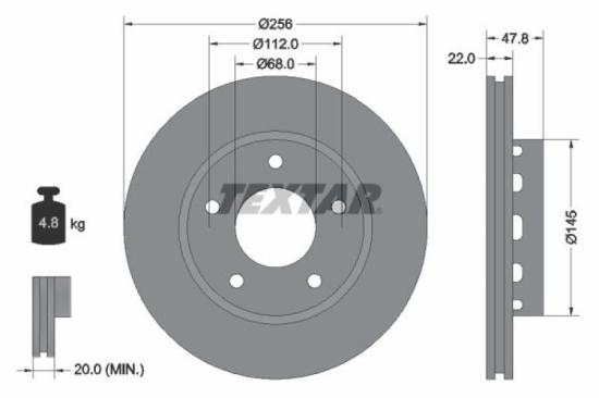 TEXTAR Bremsscheibe 92174205 + Bremsbelagsatz, Scheibenbremse 2355402 Bild TEXTAR Bremsscheibe 92174205 + Bremsbelagsatz, Scheibenbremse 2355402