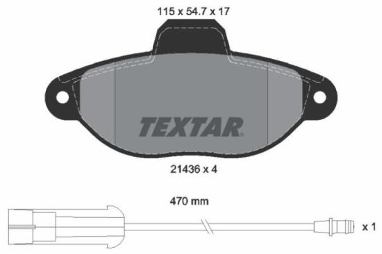 TEXTAR Bremsbelagsatz, Scheibenbremse 2143603 + Bremsscheibe 92061103 Bild TEXTAR Bremsbelagsatz, Scheibenbremse 2143603 + Bremsscheibe 92061103