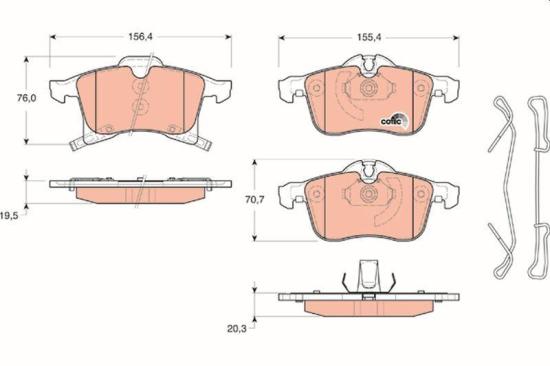 TRW Bremsbelagsatz, Scheibenbremse GDB1668 + Bremsscheibe DF4246 Bild TRW Bremsbelagsatz, Scheibenbremse GDB1668 + Bremsscheibe DF4246