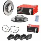 BREMBO Warnkontakt, Bremsbelagverschleiß A 00 333 + Bremsbelagsatz, Scheibenbremse P 65 007 + Bremsscheibe 09.9482.11