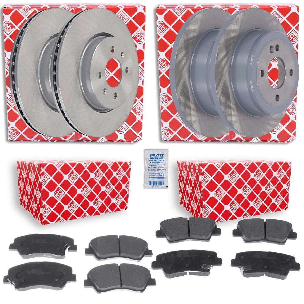 FEBI BILSTEIN Bremsscheibe 108438 + Bremsbelagsatz, Scheibenbremse 116285 + Bremsbelagsatz, Scheibenbremse 116280 + Bremsscheibe 108420
