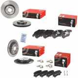 BREMBO Bremsbelagsatz, Scheibenbremse P 24 076 + Bremsscheibe 09.A427.31 + Bremsscheibe 08.A537.11 + Bremsbelagsatz, Scheibenbremse P 24 078