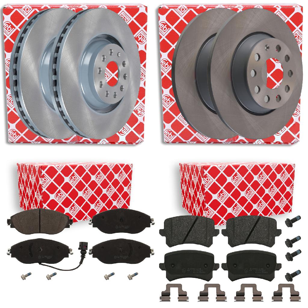 FEBI BILSTEIN Bremsbelagsatz, Scheibenbremse 16991 + Bremsscheibe 108194 + Bremsbelagsatz, Scheibenbremse 16868 + Bremsscheibe 39129