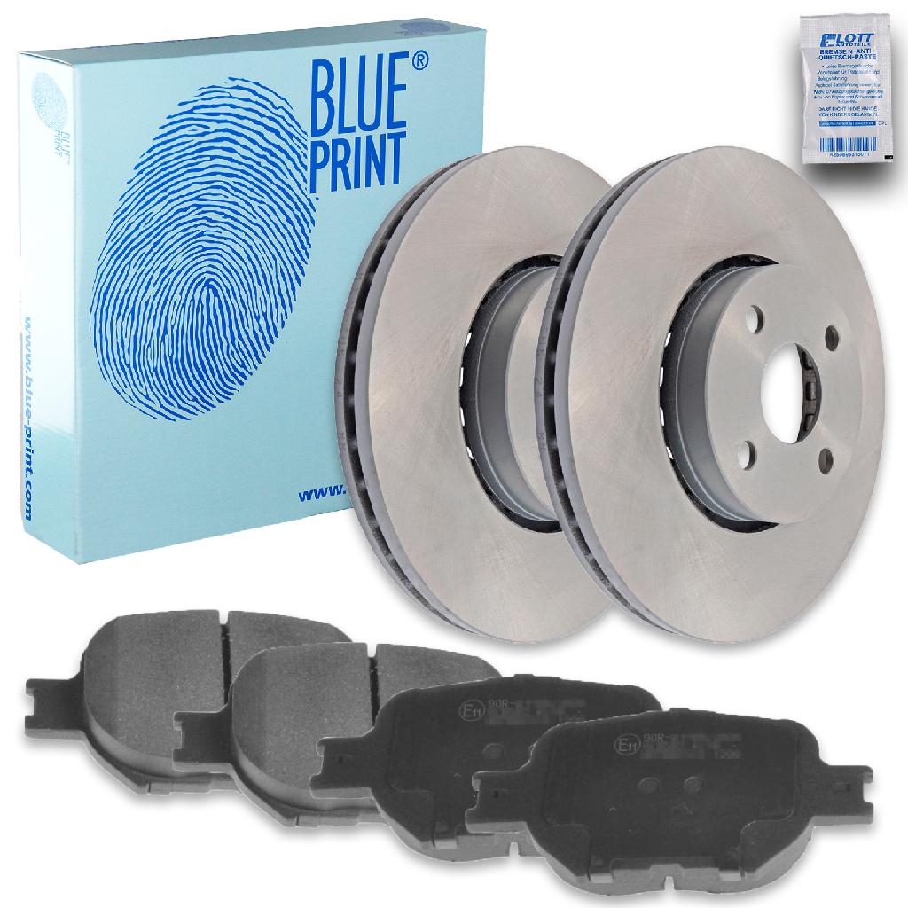 BLUE PRINT Bremsscheibe ADT343153 + Bremsbelagsatz, Scheibenbremse ADT342112