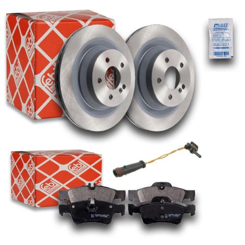 FEBI BILSTEIN Bremsbelagsatz, Scheibenbremse 16451 + Bremsscheibe 43977 + Warnkontakt, Bremsbelagverschleiß 19186 Bild FEBI BILSTEIN Bremsbelagsatz, Scheibenbremse 16451 + Bremsscheibe 43977 + Warnkontakt, Bremsbelagverschleiß 19186